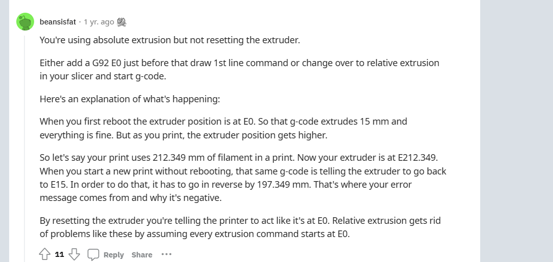 Extrude only move too long (-369.461mm vs 50.000mm) Error