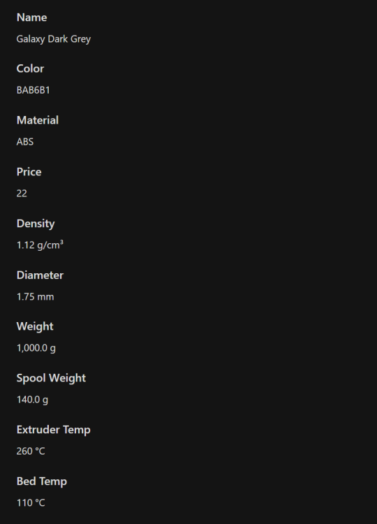 Spoolman - Filament Management - Filaments - Team FDM