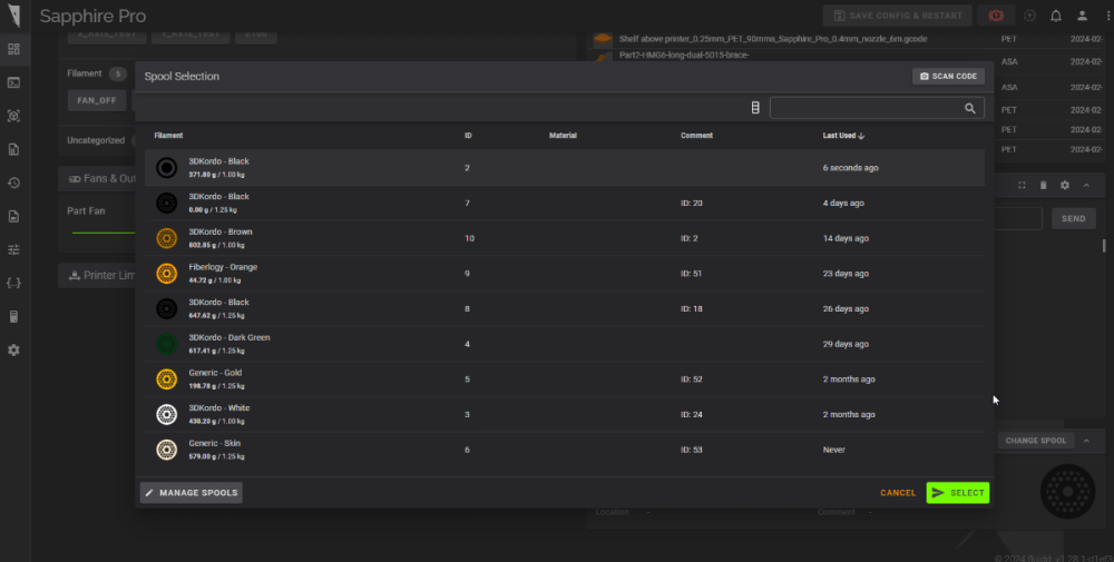 Spoolman - Filament Management - Filaments - Team FDM